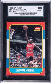 1986-87 Fleer #57 Michael Jordan Rookie Card - SGC 88 NM/MT